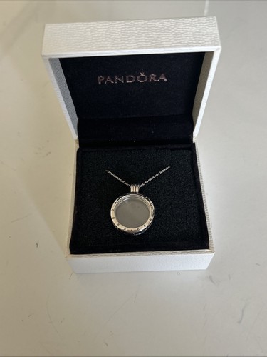 Authentic Pandora 🌟 2cm Floating Locket Pendant & Short Necklace 🌟 925ALE
