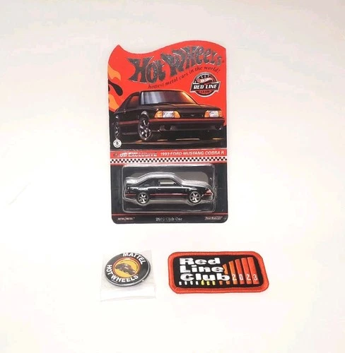 Hot Wheels 2023 RLC Red Line Club Membership Car 1993 Ford Mustang Cobra R Black