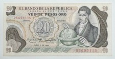 Colombia 20 Pesos Oro 1983 Banknote P-409d - World Paper Money UNC Bill Note