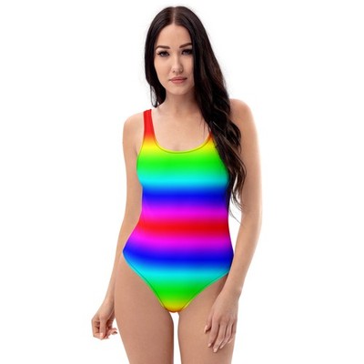 Damen Badeanzug Bunt Ombre | Recycelt | Sexy Scoop Back | Beachwear Einteiler