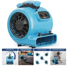 ALORAIR GE4000TC 4000 CFM 1 HP Air Mover Carpet Dryer Blower Floor Fan - Blue