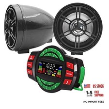 UTV ATV Bluetooth Amplifier Sound System Hand-Free Speakers FM USB Audio
