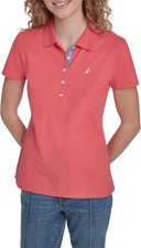 Women's Shirt Short Sleeve Polo Sleeve Button Placket Collared Neck Size X-Small