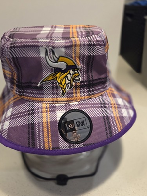 #ad #ad MINNESOTA VIKINGS NFL NEW ERA PLAID PURPLE BUCKET HAT. NEW $24.99