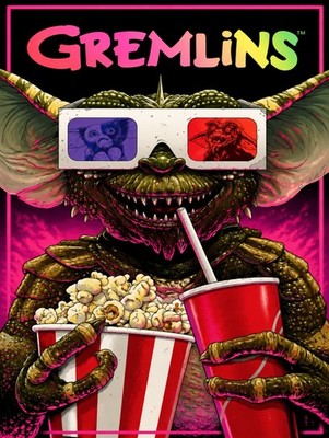 movie theater gremlins wall art metal sign
