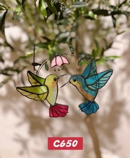Hummingbird Stained Glass Decoration. Great Gift for any occasion