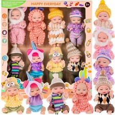 8 Pack Mini Baby Dolls - 4 inch Animal Theme Lifelike Baby Dolls for Girls