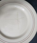 Two Cream-colored Restaurant Ware Plates With Reddish-brown Banding — photo 3