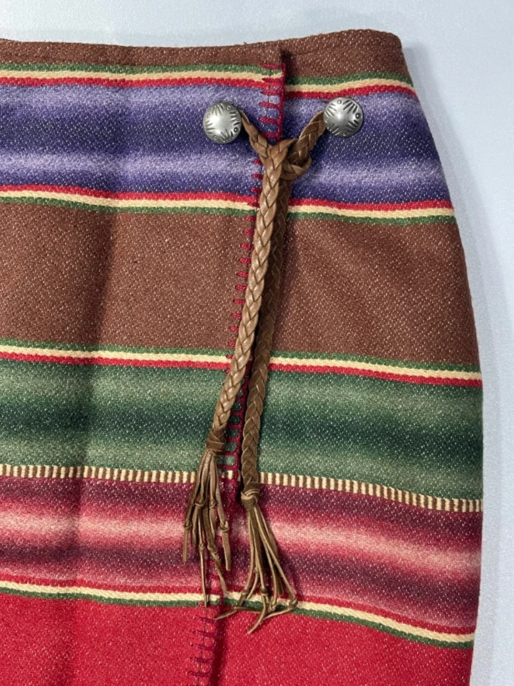 Винтажный Ralph Lauren страны индийский одеяло надежном юбка Southwestern Aztec размер M - Изображение 3 из 4