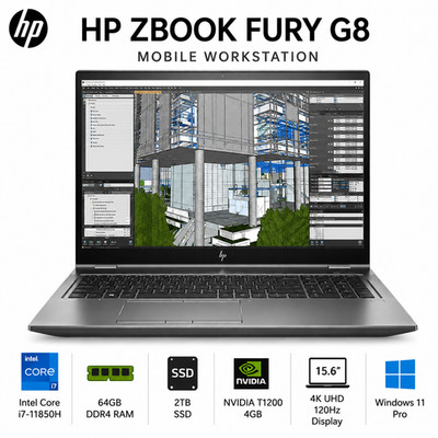 HP ZBook Fury  G8/i7-11850H/64GB/2TB SSD/NVIDIA/15.6'' 4K 600NIT  120HZ/WIN11 PRO