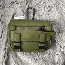 COACH Micro Track Leather Key Fob C9981 NWT