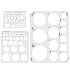 3pcs Circle Templates for Drafting - 3 Size Clear Stencils Drawing...