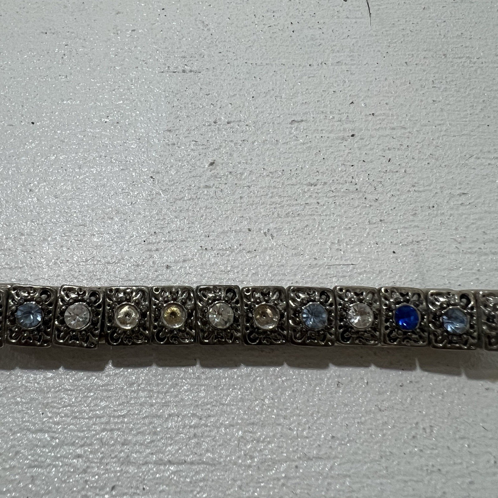 Two  Multicolor Rhinestone Elastic Stretch Bangle… - image 3