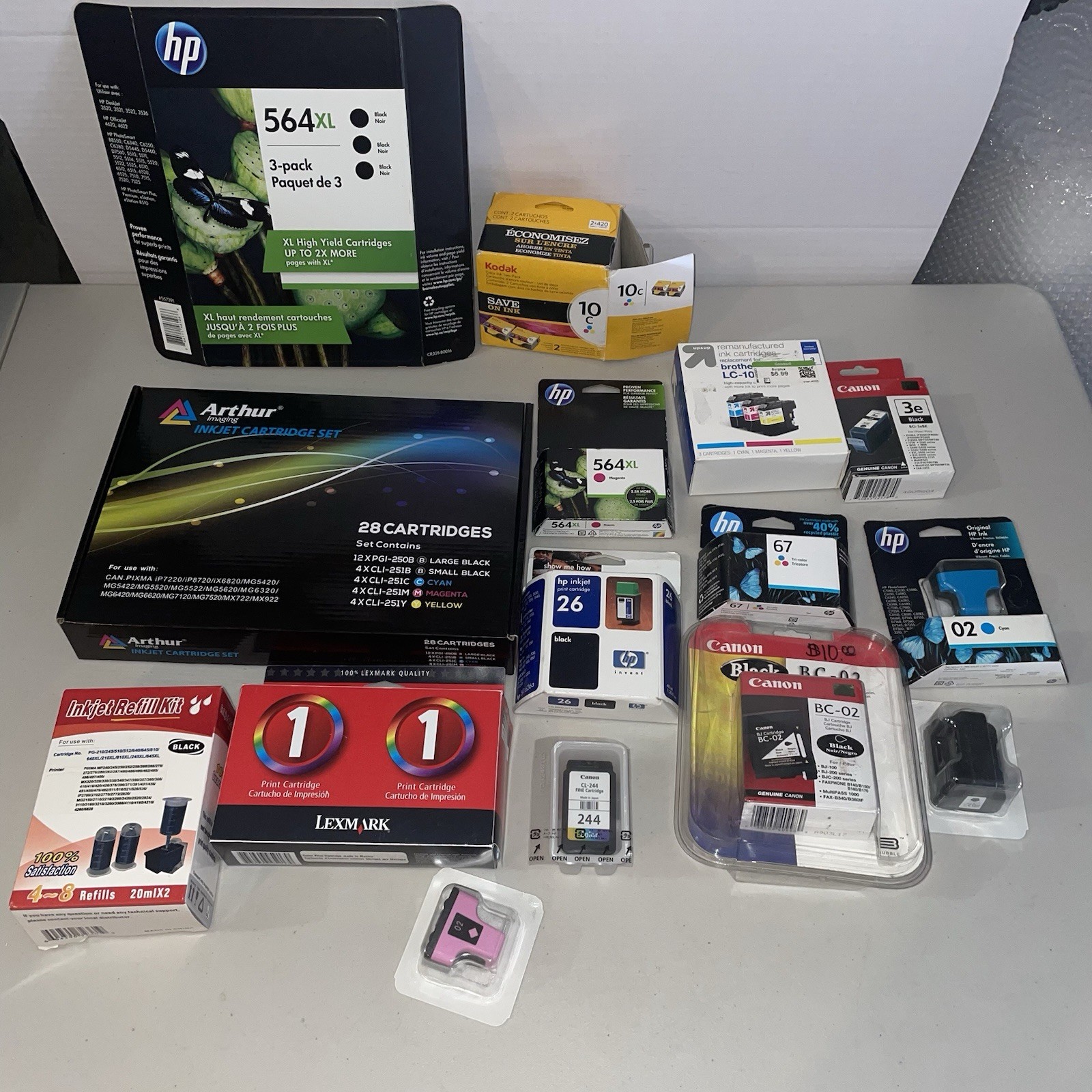 Printer Ink Cartridges Lot For HP Canon Black & Tri Color Expired-image