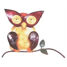 D-Art Collection Tin Metal and Iron Owl Wall Decor in Multi-Color