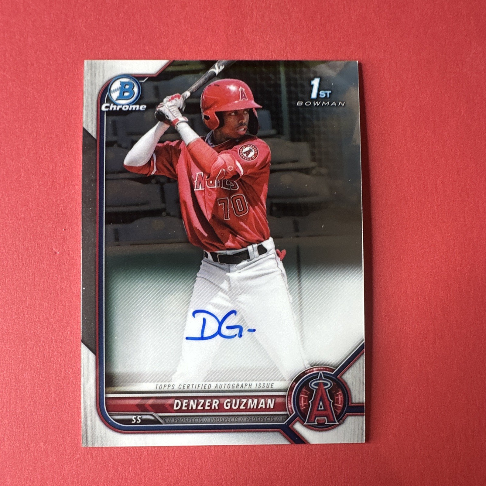 Topps 2022 Bowman Chrome Denzer Guzman 1st Bowman Prospect Auto CPA-DG Angels