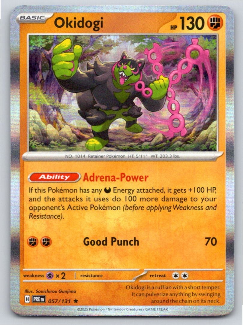 2025 POKEMON OKIDOGI PRISMATIC EVOLUTIONS 057/131 HOLO RARE NM A47637 FREE S&H