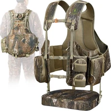 Hunting Turkey Vest with Magnetic Seat Cushion for Men, Camo Turkey Pack with...