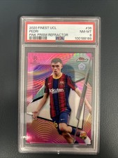 2020-21 Topps Finest Uefa - Pedri #36 Pink Refractor /125 (RC) PSA 8