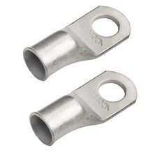 SELTERM 2pcs 3/0 AWG 1/2" Stud Tinned Copper Wire Lugs, Ring Terminals, Batte...