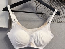 Women's HONEYLOVE Sz L White Crossover Wireless Mesh Bra