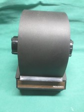 vtg Rolodex 2254 Black Metal Rotary Flip Card File/Made in USA w/Card Set