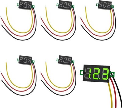 Compact 0-30V Digital Voltmeter (5 PCS) with High-Contrast Green Display