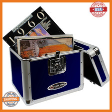 Odyssey KLP2BLU Krom DJ Case for 70 12" LP Vinyl Records, Blue