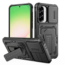 For Samsung Galaxy A26 A36 A56 5G Rugged Shockproof Stand Slide Camera Lens Case