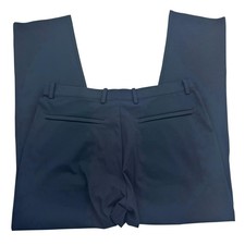 Uniqlo Pants Mens Large Navy Blue Slim Fit Stretch Dress Slacks Smart Ankle NWT