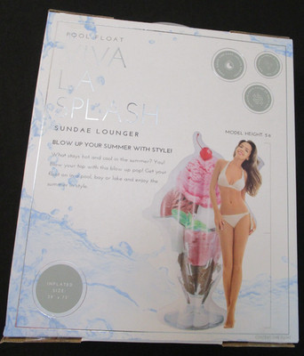Pool Float Viva La Splash Sundae Lounger Pool Float NEW Blow Size: 39'' x 73''