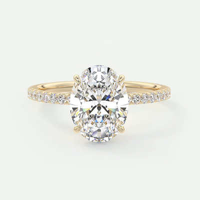 Diamond Engagement Setting Ring Semi Mount Oval 0.20 Carat Solid 14k Yellow  Gold | eBay