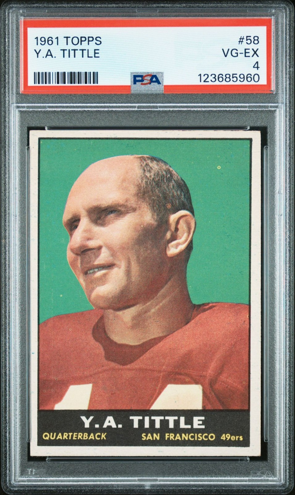 1961 Topps YA TITTLE San Francisco 49ers PSA 4 VG EX