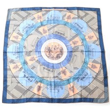 HERMES Carre90 JEU DES OMNIBUS ET DAMES 100 Silk Scarf Multicolor Women's