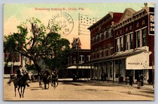 Broadway Looking East Ocala Florida FL Street View 1908 Postcard