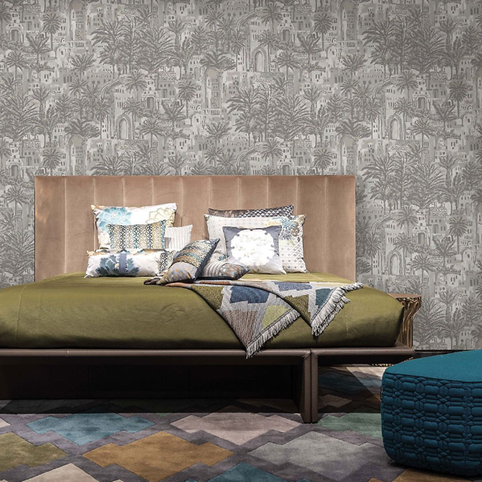 Grey Silver Textured Wallpaper Feature Tipaza Metallic Shimmer Paste The Wall