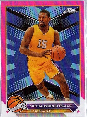 2023-24 Topps Chrome #13 Metta World Peace Pink Basketball Refractors