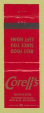 Matchbook Cover - Corell's Mexican Steer Restaurant Buffalo WY