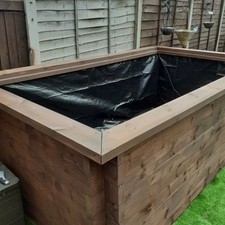 Raised Garden Timber Pond DIY Kit - 690mm Deep 44mm Logs 1.2m x 1.2m - 2.4m x 3m
