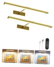Picture Light for Wall, 4800mAh Rechargeable Wireless Remote, 2Pack-13in Gold