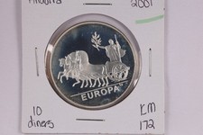 2001 Andorra 10 Diners Europa in Chariot Silver Proof 0.925 Coin Km# 172