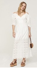 $650 Ulla Johnson White Cotton Narcisa Dress SZ 4