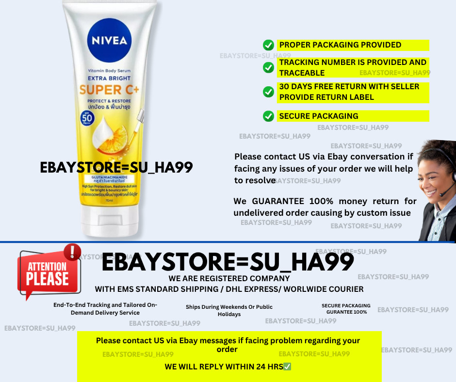 NIVEA Super C+ Extra Bright Body Serum SPF50+++ &ndash; Vitamin C Sunscreen Lotion X 5