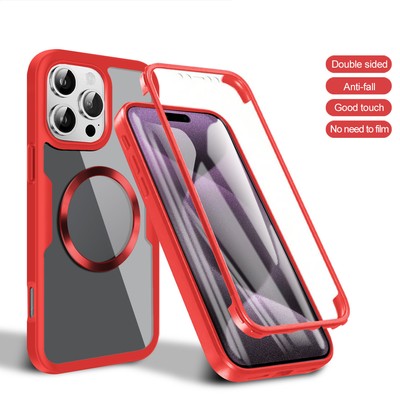 Clear TPU Mag Safe Case with Screen Protector Cover For iPhone 16 15 14 13 12 11