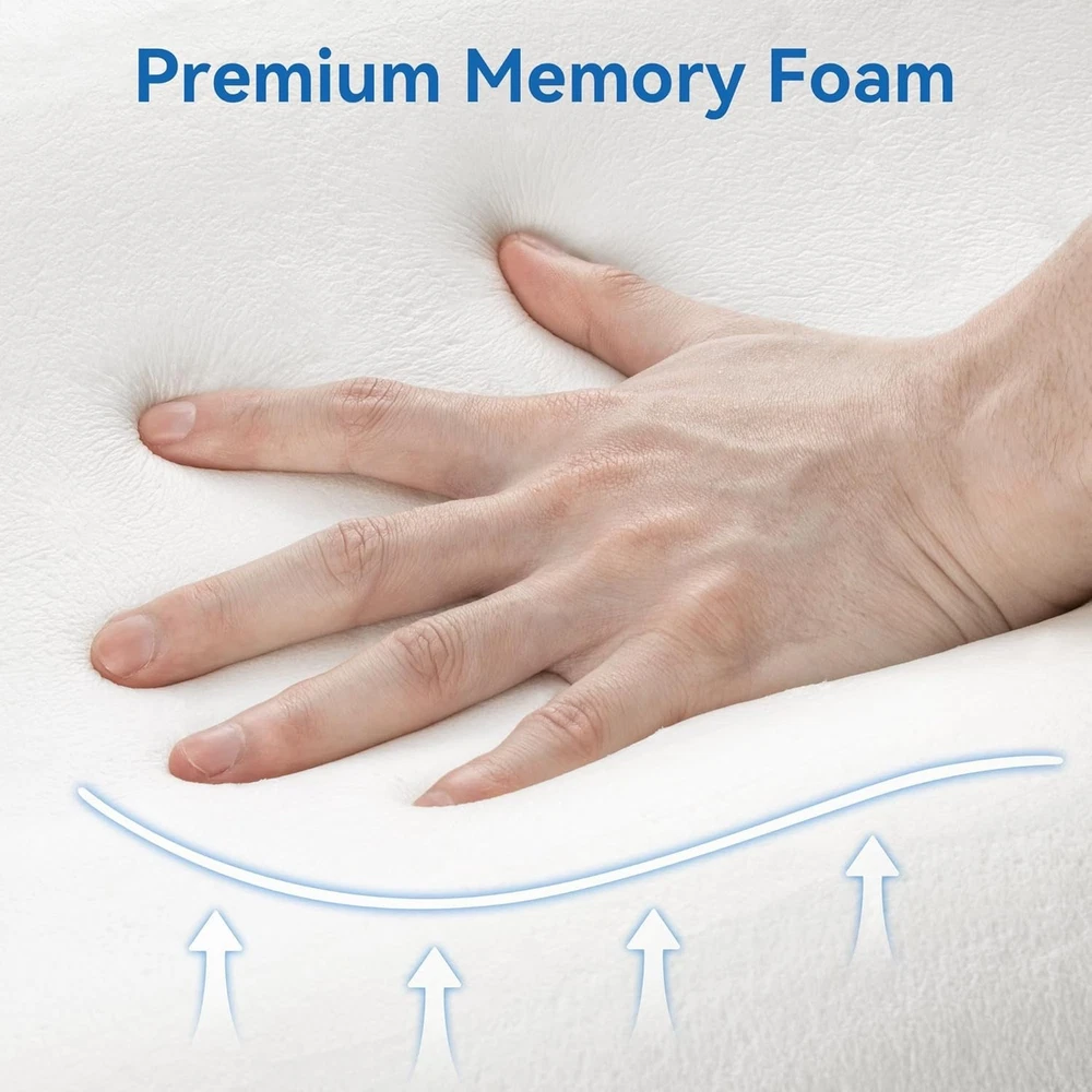 Dual Height Memory Foam Orthopedic Travel Pillow for Comfort & Support  