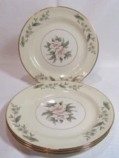 Homer Laughlin Dinnerware 24K Gold VOG78  Gardenia Four (4) Bread Plates GC