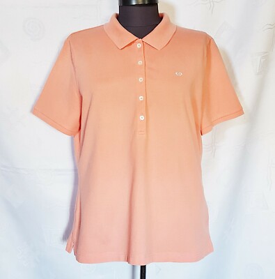 GERMANY AUTHENTIC ESCADA SPORT LOGO PEACH PINK WOMENS BLOUSE SIZE US 12 EU 40