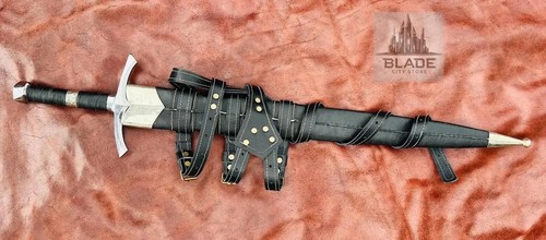Hand Forged Carbon Steel Viking Sword Sharp/Battle Ready Medieval With Scabbard - Picture 7 of 7