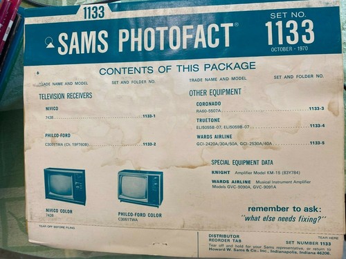 Sams Photofact Podręczniki serwisowe telewizji i radia (1100-1199) ZAKTUALIZOWANE - Zdjęcie 38 z 106