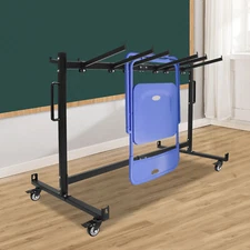 Folding Chair Rack Dolly Cart W/lock Caster Max 42 Foldingtables 12 Hanging Rods